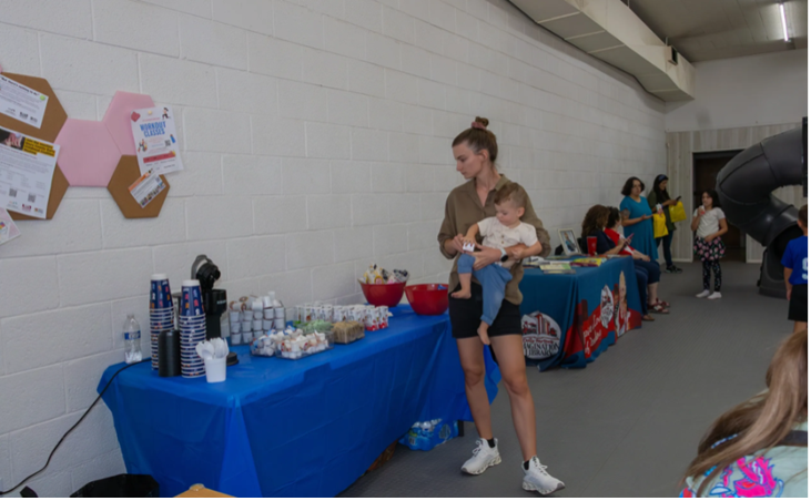 woman holding a child